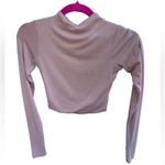Naked Wardrobe Nude Cowl Neck Long Sleeved Crop Top Womens Size XS Photo 1