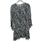 Veronica Beard Denver Silk Chiffon Printed Mini Dress Size 4 Green Paisley Photo 9