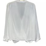 Krisa Revolve  blouse faux wrap surplus white v-neck lightweight size Medium NWT Photo 2
