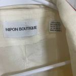 NIPON BOUTIQUE Blazer Size US 6 Cream Red Double Breasted Linen Trimmed Tailored Photo 1