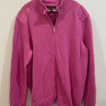 Ralph Lauren Lauren  Fuchsia Zip-Up Cardigan. 100% Cotton size 3X Photo 0