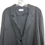 426. Natural by known supply long sleeve linen blend button down blazer Black Size L Photo 2