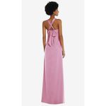 Dessy Collection Draped Satin Grecian Column Gown With Convertible Straps Pink Size 00 Photo 9