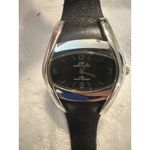 Anne Klein Women's Quartz Watch Stainless Steel Black Dial Leather Band Silver Photo 2