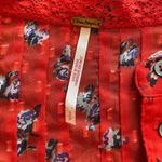 Free People Flowers In December Blouse Top Women's S Red boho Cottagecore sheer Photo 13