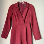 EXPRESS sz 00 Burgundy red deep plunge party jumpsuit Photo 1