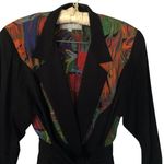 Vintage Platinum Dorothy Schoelen Skirt Set Jacket Top Skirt 2 pcs Sz S Abstract Black Photo 0