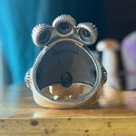 Real Turquoise Sterling Silver Kachina Doll Ring Size 6 Green Photo 4