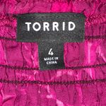 Torrid Wine Velvet Smocked Blouson Sleeve Crop Top, Size 4 Photo 9
