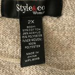 Style & Co Womens Sweater Sharkbite Hem Crochet 2X Photo 2