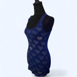 EXPRESS navy blue heart print vintage 2000s tank top Size S Photo 5