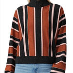 MINKPINK RTR Stripe Batwing Brown & Black Sweater(Size Medium) Photo 0