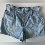 American Eagle  women’s size 8  buttonfly paper bag waist denim shorts Photo 0