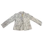 Women's Silvery Floral Brocade Blazer Jacket Size XL Elegant Holiday Corporate Gray Photo 10