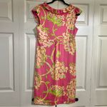 Lilly Pulitzer Claire Dress Silk Blend Queen Anne Lace Print Size Medium V-Neck Photo 3