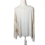 POL Womens Long Sleeve Tie Dye White Brown Long Sleeve Top Medium V-Neck Slouchy Photo 2