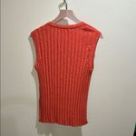 Free People NWT  Beach XS Vibrant Orange Ribbed Sweater Vest Photo 3