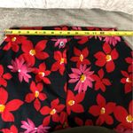 carole little Vintage  red & pink floral 2 piece set button up shirt pants size 4 Photo 1