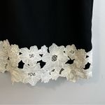 Kate Spade Black/White Crepe Short Sleeve Embroidered Lace Top/Blouse Size 6 Photo 9