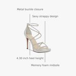 Jessica Simpson JS- JAEYA Platinum Shimmer Strappy Heels Photo 2