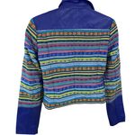Yoki  Outerwear Aztec Mexican Faux Leather Crop Motorcycle Jacket Royal Blue S Photo 2