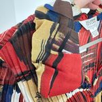 Allison Taylor Vintage  Petite Geometric Abstract Pleated Flared Sleeve Button Up Photo 5