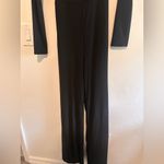 Lulus Night Out Attitude Black Ruched Tie-Back Long Sleeve Jumpsuit SzM Photo 3