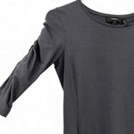Theory S Gather Sleeve Dress Puff Shoulder Mini T Shirt Cotton Stretch Women Photo 2