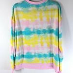 Free Press  Womens Sweatshirt Pullover Tie Dye Crew Neck Pink Blue Yellow Size M Photo 1