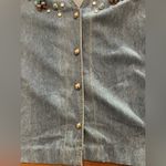 Vintage Deadstock 90s Denim Jewel Beaded Suede Tassel Western Button Down NWOT Size XL Photo 5