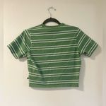 Dickies  Green Stripes Baby Tee Cropped Size Medium Photo 3