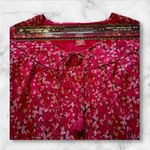 st. john's bay St. John’s Bay Blouse size S Red Neutral Scarf Floral Garden Paisley Photo 9