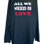 Isaac Mizrahi  All We Need Is Love Black Long Sleeve T Shirt‎ Sz XXL Photo 0