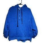 Free People  Blue Quarter Zip Pullover Hoodie Sweatshirt Size S Photo 0