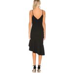 Elliatt  Revolve Artemis Asymmetric Ruffle Black Midi Cocktail Dress Scuba Medium Photo 1