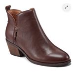 Earth Women’s 6.5 Marisole Block Heel Slip On Zipper Brown Leather Ankle Boots Photo 1