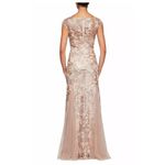 Alex Evenings  Women's Long V Neck Fit and Flare Dress w/ Shawl Rose Gold Size 12 Photo 8