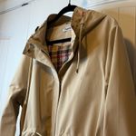 Polydeer New Beige Plaid Lined Hooded Raincoat/Boots 2X Set Drawstring Waist Tan Size XXL Photo 6