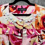 LINEAR Floral Print‎ Button Front Embellished Jacket Blazer XL Roses Pink Photo 1