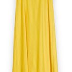 Vintage 1960s Dress Handmade Floral Train Yellow Crepe Empire Waist Bow Back Size undefined Photo 0