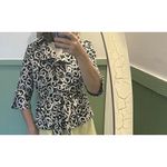 Luii byAnthropologie Black White Swirl Print Belted Short Trench Jacket Small Photo 6
