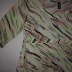 NY&Co. XL Mint Pink Coral Brown Top Plus Green Size 16 Photo 1