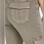Spanx Stretch Twill Ankle Cargo Pants Patch and Button Flap Pockets Gray/Green S Photo 15