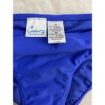 California Waves  Women's Bikini Bottom Blue Size Medium Green Crochet Trim Photo 7
