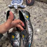 Christian Dior  Silver Metallic Floral Embroidered Flats Slip Ons Photo 4