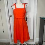 Saks 5th Avenue Saks Fifth Avenue Linen‎ fit flare red dress size large vacation summer beach Photo 2