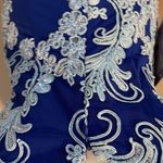 JS Collections Modele Blue On Blue Lace Appliqué Embroidered Dress, Size 2, Nwt Photo 4