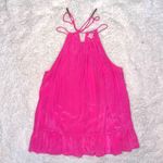 Lilly Pulitzer  Millie Hot Pink Silk High Neck Tank Top size XS Photo 2