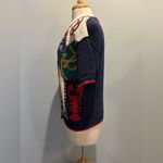 Ashley Vintage hand knit sailboat nautical sweater cardigan size Medium Red Photo 8