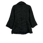 Yoana Baraschi Womens Black Quilted Textured Collared Crinkle Jacket Coat Size S Photo 1